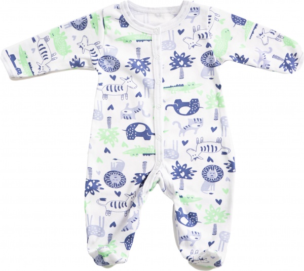 Комбинезон ясельный унисекс GABBI KB-23-1 зоопарк р.80 белый с рисунком 13638 