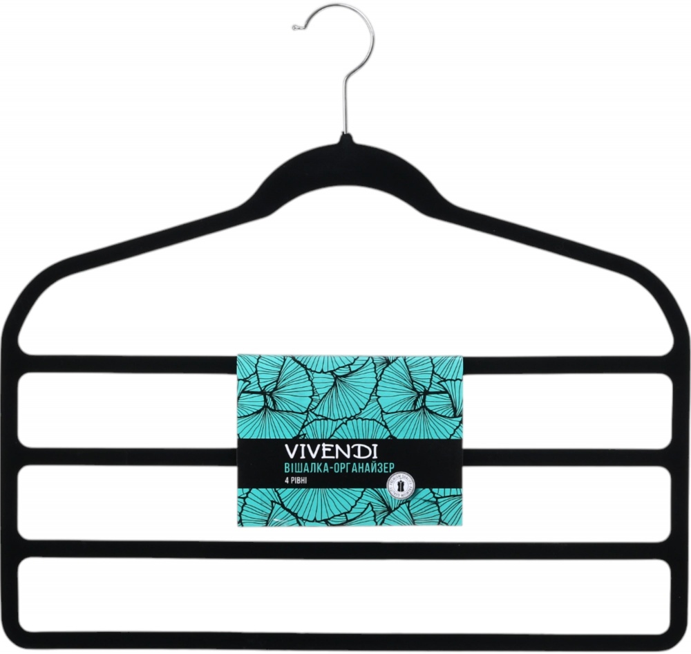 Вешалка для одежды Vivendi 4х-рівнева VELVET HANGER WITH CASCADE HOOK
