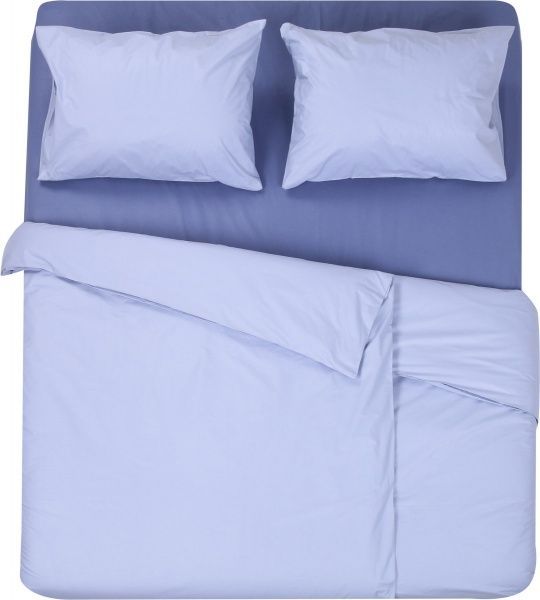 Комплект постельного белья Моно семейный синий с голубым La Nuit 