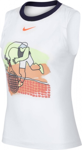 Футболка Nike W NKCT DRY TANK PS NT CI9324-100 р.L білий