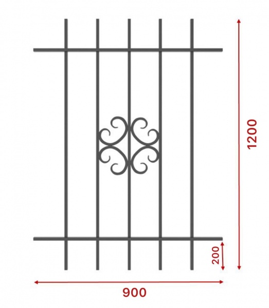 Решітка на вікно Укрітарм 900х1200 мм (303/2)