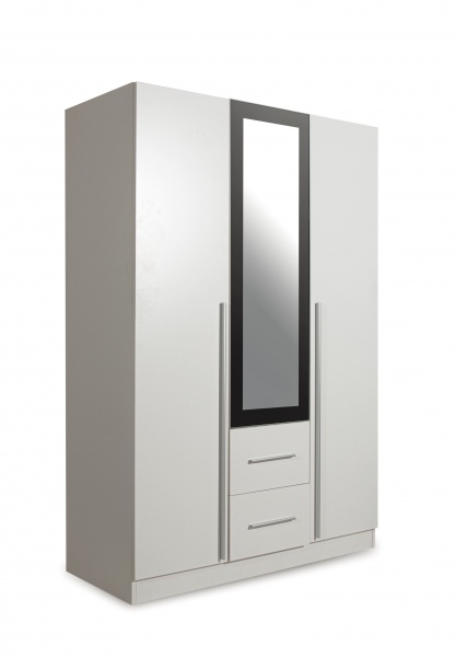 Шкаф с зеркалом Embawood Крефелд 1360х1990х560 ДСП белый 