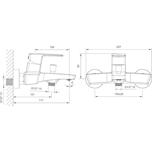 Змішувач для ванни Imprese Grafiky Zmk061901040