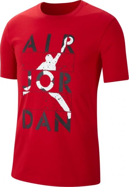 Футболка Nike M J STENCIL SS CREW CJ6308-687 M червоний