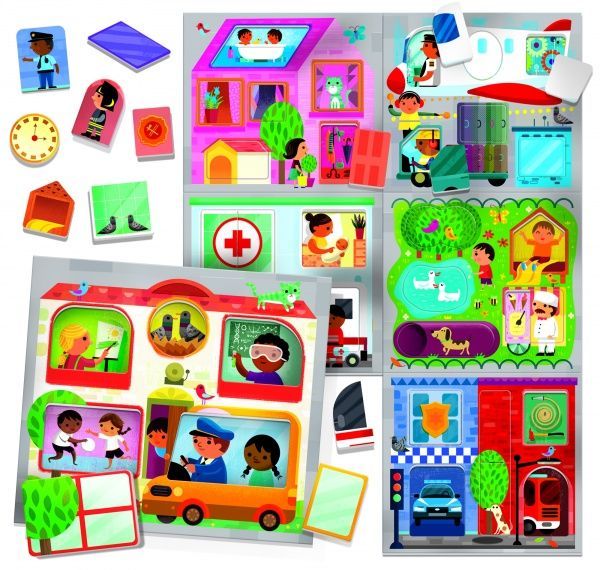 Игра-пазл Headu Монтессори_Мой город и его жители MU23615