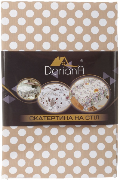 Скатертина Горошок 137x180 см коричневий Даріана 