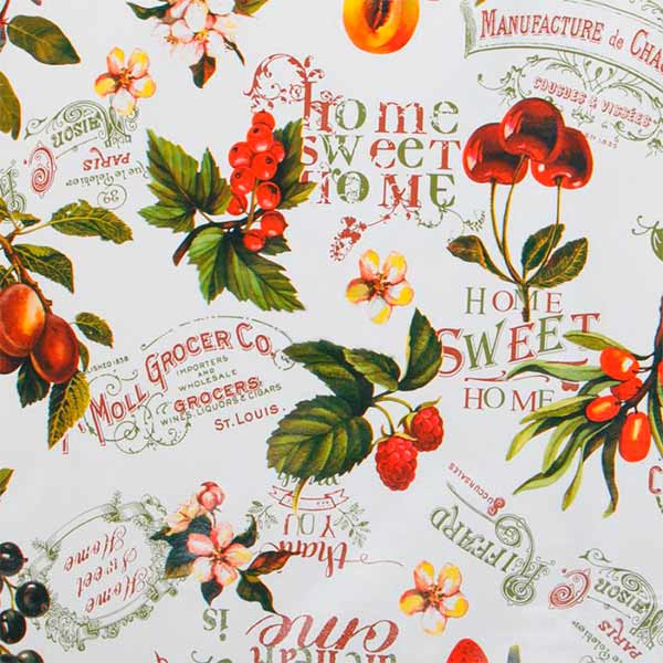 Клеенка на стол с подкладкой Ягоды 8732