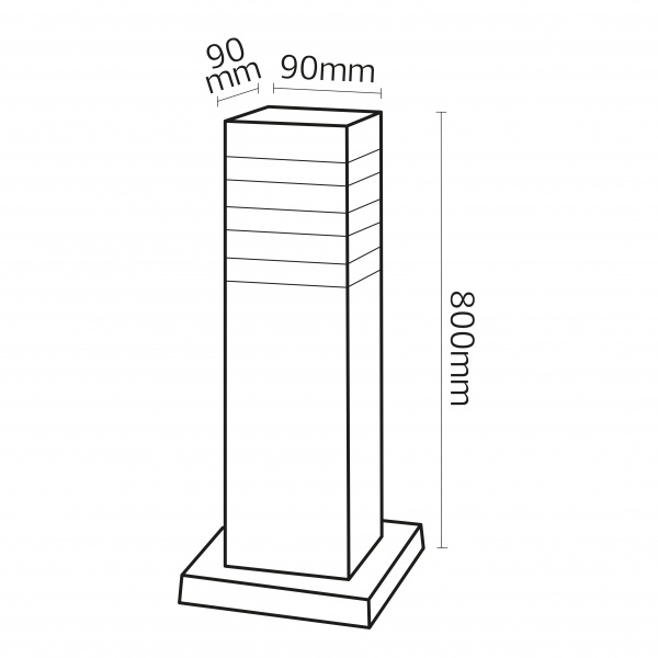 Столбик HOROZ ELECTRIC PALMERA/S4 E27 60 Вт IP44 черный 075-017-0004-010 