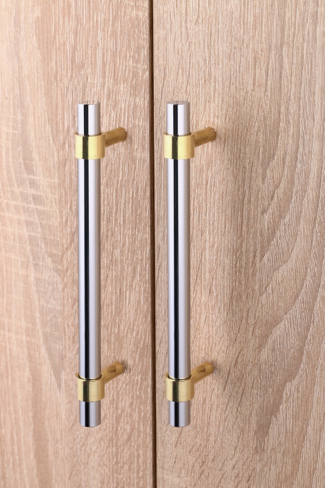 Ручка для меблів рейлінгова 128 мм золото/хром