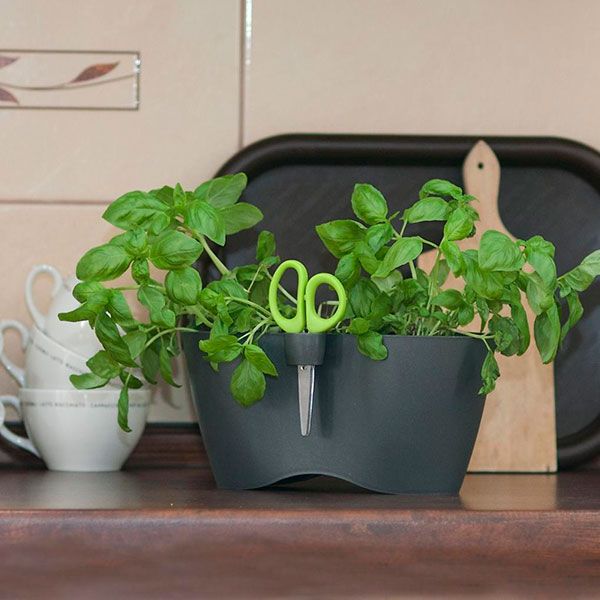 Горщик пластиковий Prosperplast Limes dublo круглий 2,3л графітовий (19508-426) 