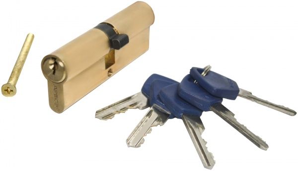 Цилиндр Apecs EC-60-G (CIS) 046300 30x30 ключ-ключ 60 мм желтый