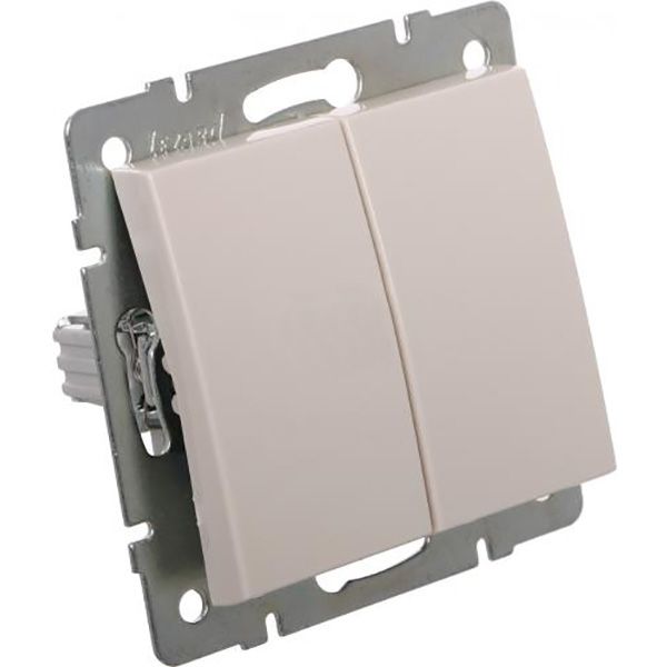 Вимикач двоклавішний Lezard Rain без підсвітки 220В крем 703-0388-101