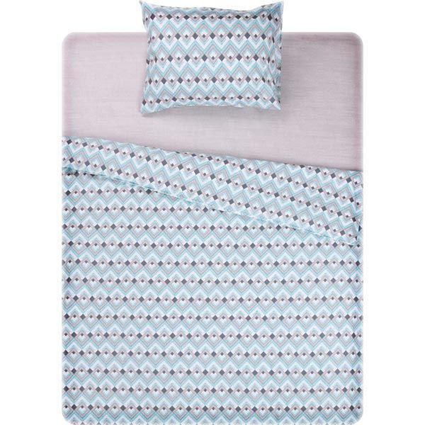 Комплект постельного белья Болония 1.5 голубой с белым UP! (Underprice) 