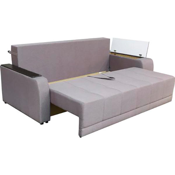 Диван прямий Кедр Плейн права ніша сірий 2400x1030 мм