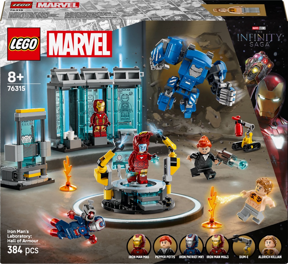 Конструктор LEGO Super Heroes Marvel Лабораторія Залізної Людини: зал обладунків 76315