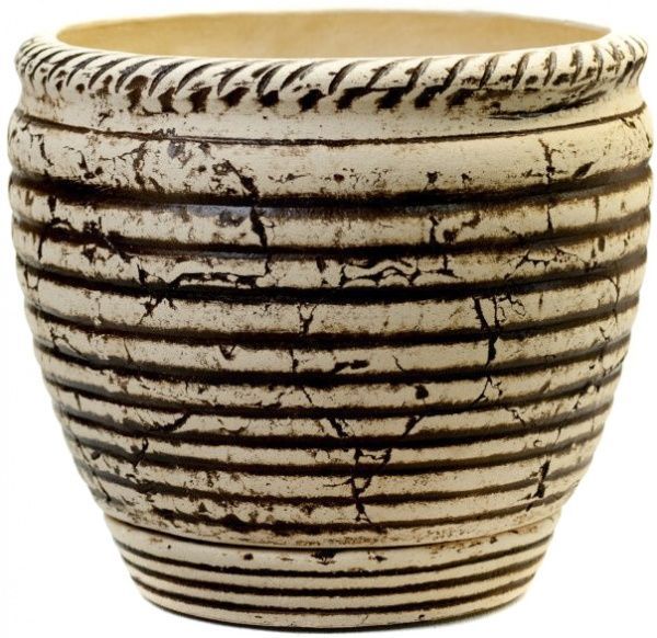 Горщик шамотний Елегант №2 круглий 14л бежевий 