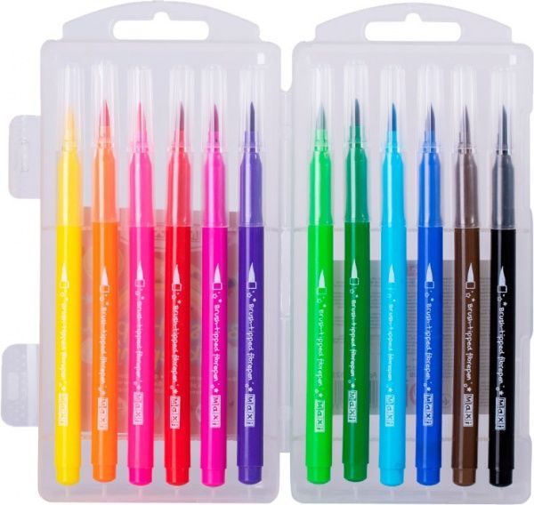 Набір фломастерів кісточкі Maxi 12 кольорів BRUSH TIPPED MX15233 Maxi