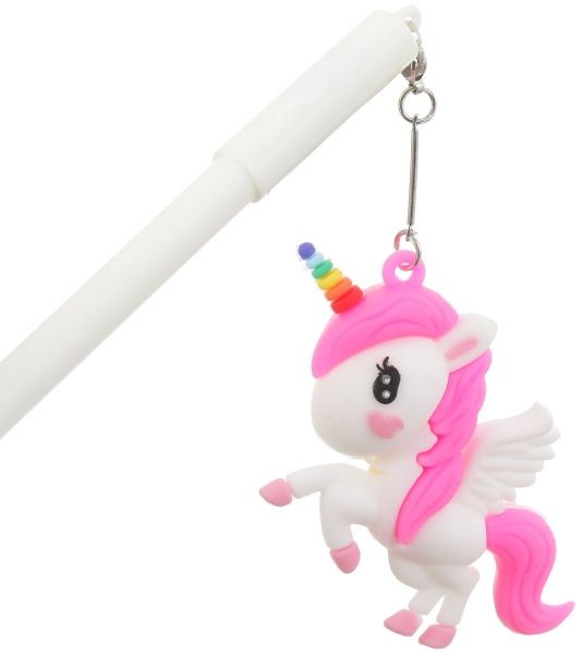 Ручка гелева рожева Райдужний єдиноріг 