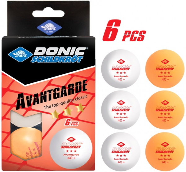 Мячи для настольного тенниса Donic 3-Star Avantgarde 40+ 608533 6 шт. белый 