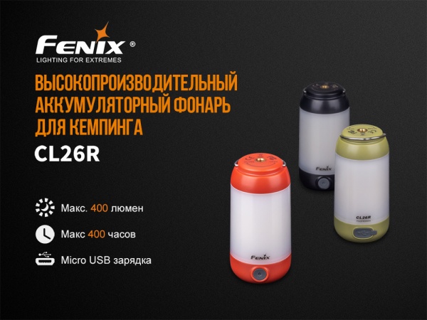 Ліхтар для кемпінгу Fenix CL26R. 400лм