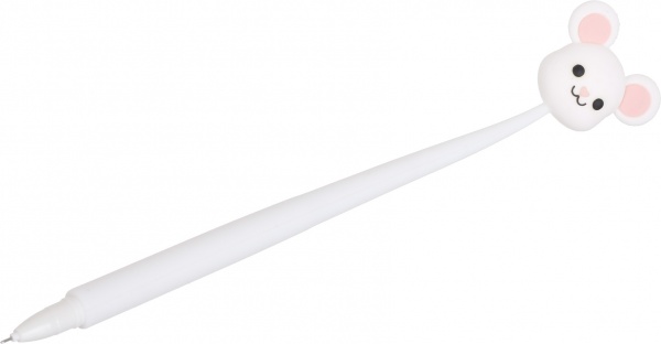 Ручка гелевая Мышка белый 
