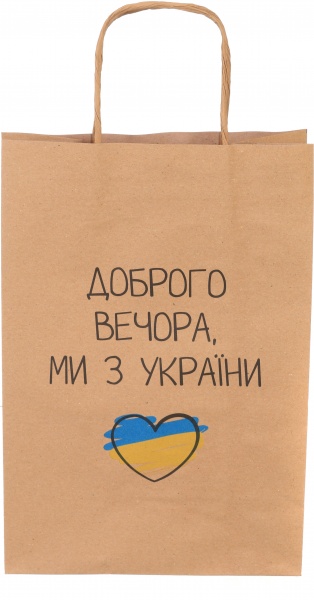 Пакет бумажный Флаг крафт L