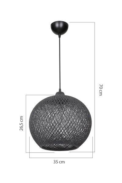 Подвес Luna Yumak 1x60 Вт Е27 серый MDL.4745 