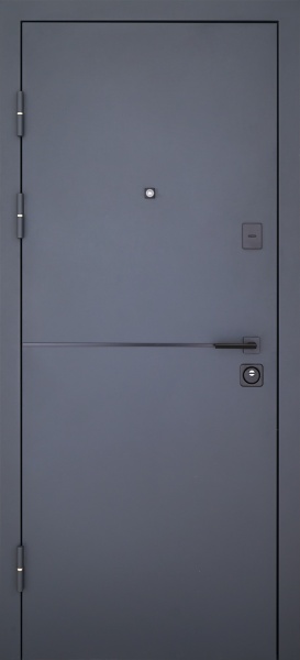 Дверь входная Abwehr КТМ 76 096 Л (7021Т+АТЦ) Kale2 NEW ЧФ антрацит / RAL 7024 2050x960 мм левая