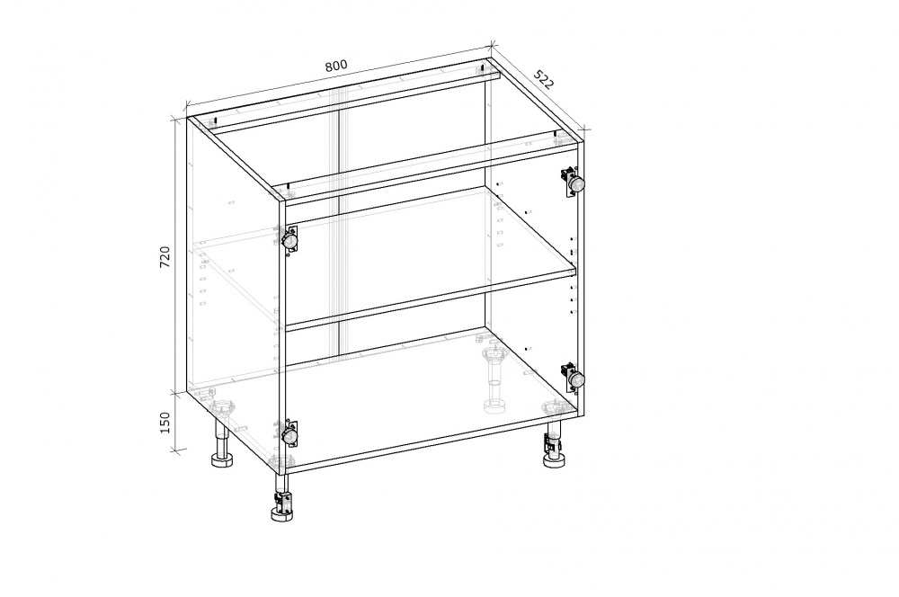 Тумба нижняя Грейд Оптимум 800x870x522 мм серый графит
