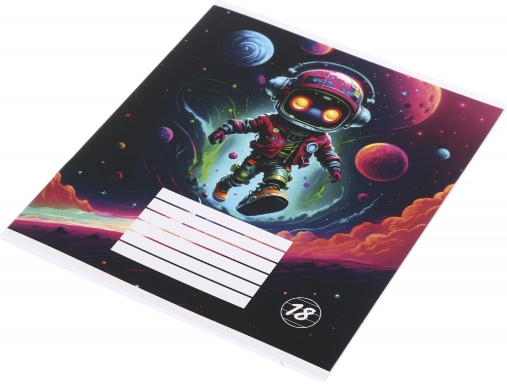 Тетрадь школьная Robot cat_25 18 листов линия Nota Bene