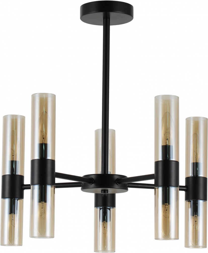 Люстра подвесная Sensio Borealis 10x40 Вт E14 черный/амбер ALG-74783/10