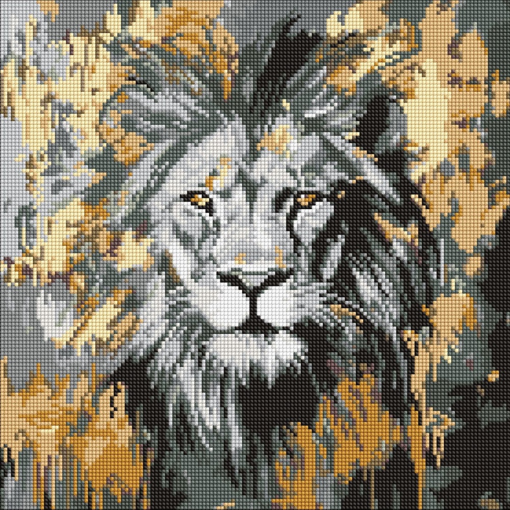 Алмазная мозаика Золотой Лев 40х40 см Ideyka