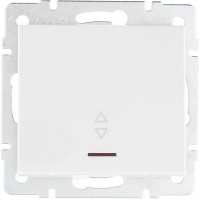 Выключатель проходной одноклавишный Lezard Rain с подсветкой 250В белый 703-0288-114