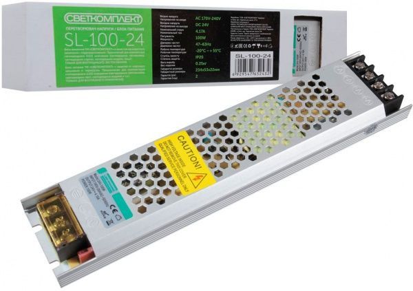 Преобразователь напряжения Светкомплект 24 В 100 Вт IP20 SL-100-24