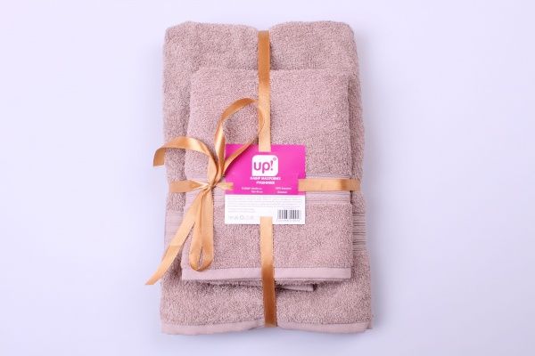Набор полотенец 2 шт. бежевый UP! (Underprice) 