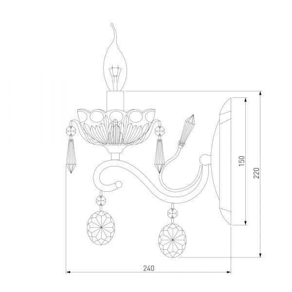Бра Strotskis Teodore 10103/1 1x60 Вт E14 античная бронза 