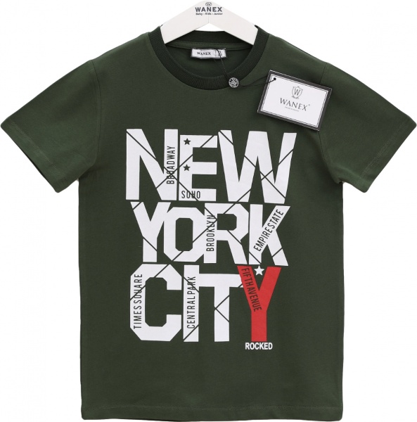 Футболка для мальчиков Wanex 10992 р.134 зеленый 