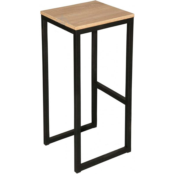 Стілець барний Лугалпроф Кубик чорний / дуб сонома 