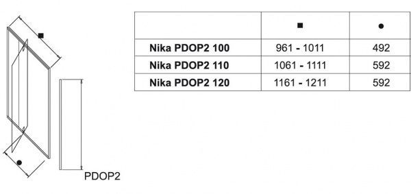 Душевые двери Ravak PDOP2-110 TRANSPARENT
