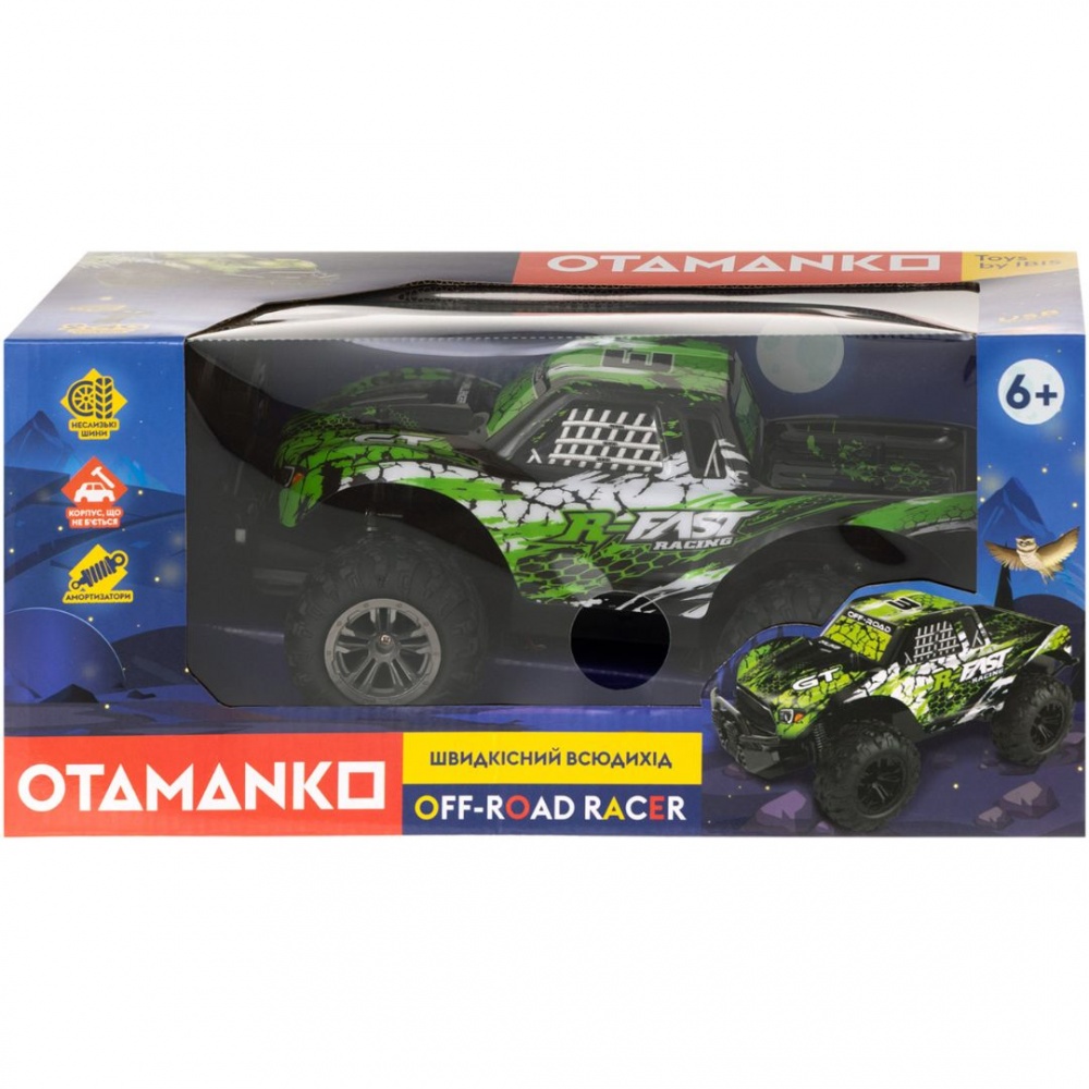 Автомобиль на радиоуправлении OTAMANKO Скоростной вездеход OFF-ROAD RACER зеленый 1:18 532.02.55