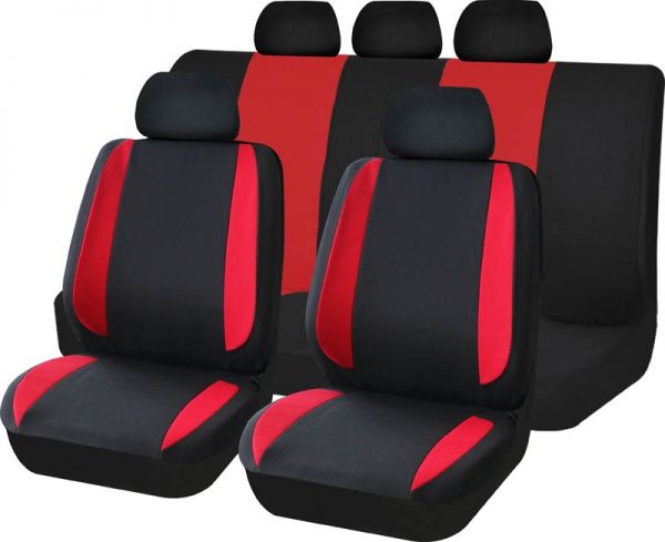 Комплект чохлів на сидіння універсал Auto Assistance TY1624-2 чорний із червоним