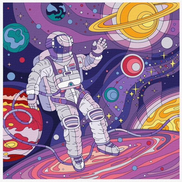 Картина по номерам Путешествие в ко смосе 40х40 см 40x40 см Идейка 