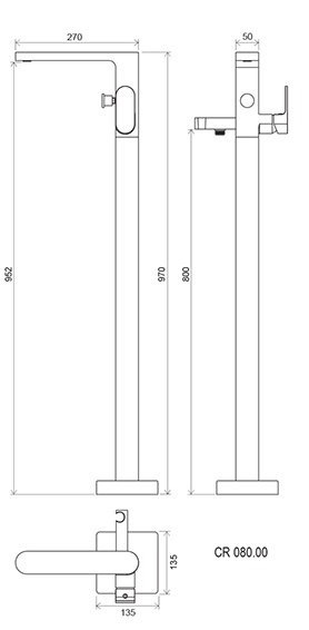 Змішувач для ванни Ravak CR 080.00 X070101