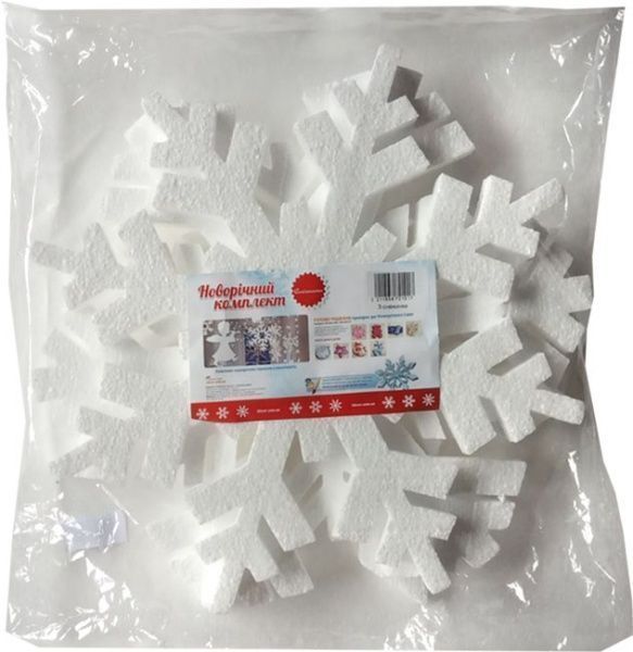 Декорация новогодняя Снежинка в ассортименте d35 см 3 шт. 