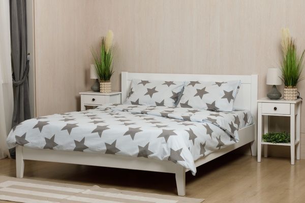 Комплект постельного белья Звезда 1,5 голубой с серым Rigel 