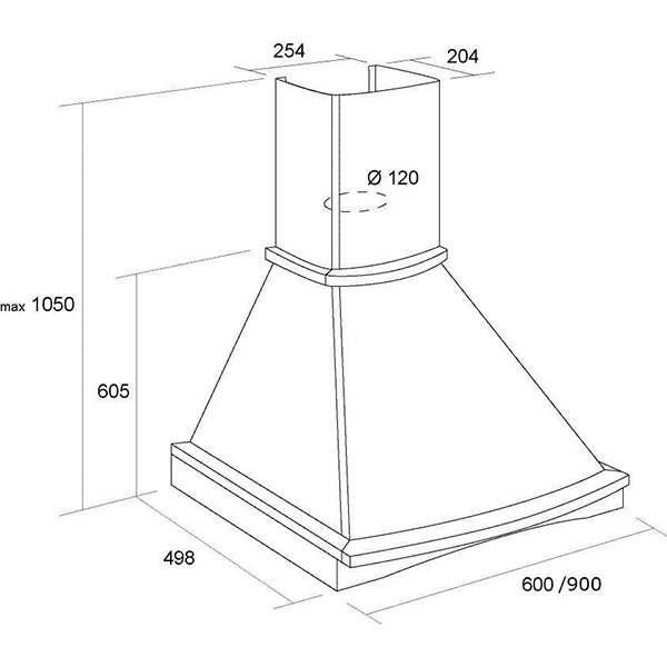 Витяжка Pyramida R 90 WH