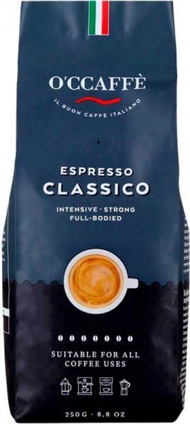 Кава в зернах O'CCAFFE ESPRESSO CLASSICO 250 г (8013663001811)