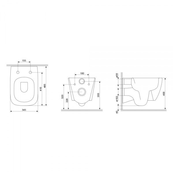 Унитаз подвесной AM.PM безободковый FlashClean C90A1701SC Gem