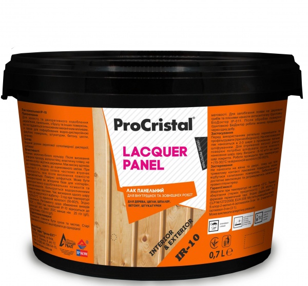 Лак акриловий панельний ІР-10 глянсовий ProCristal глянець 0,7 л