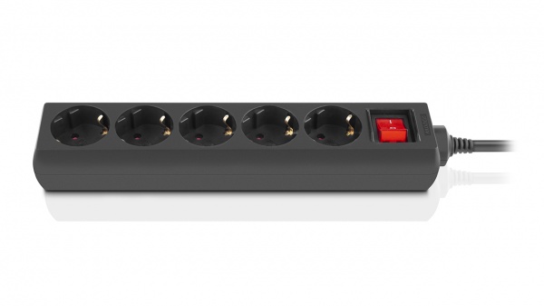 Фильтр-удлинитель Real-el RS-Protect M с заземлением 5 гн. черный 3 м